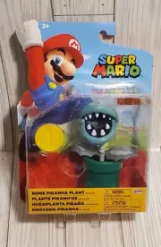 Super Mario Collectible Bone Piranha 4" Action Figure