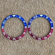 38MM Watch Bezel GMT Red and Blue Aluminum Bezel Green/Blue Luminous Watch
