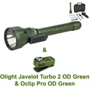 Olight Javelot Turbo 2 OD Green 1500M Long Range Flashlight & Oclip Pro OD Green