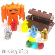 Lego 5 Crystals Treasure Chest Diamonds & Chunk the Rock Monster from 7789 NEW