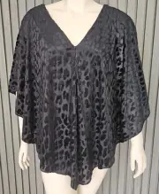 Navabi City Chic Ladies Animal Overlay Short Sleeve Top size 20 Colour Black