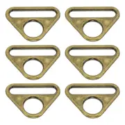 6Pcs 1.26 Inch Triangle Buckle Adjuster D Ring Triangle Buckles Bronze
