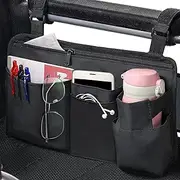 Upgrade Wheelchair Side Bag with Cup Holder, Armrest Accessories for Wheelchair, Rollator, Walker, The Perfectly Organized to Free your Hands and Bring you A Wonderful Life Experience (Black)