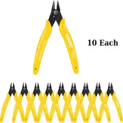 Therwen 10 Pcs 5" Wire Cutters Micro Flush Cutters with Spring -Yellow