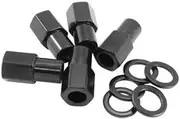 Aeroflow 7/16"-20 .750" Shank Open Wheel Nuts Black (5 Pack) - AF3011-7000