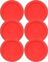Pyrex 7200-PC 2-Cup Red Replacement Food Storage Lids - 6 Pack Made in the USA