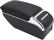 EXEGPLPVK Fit for Chevrolet Fit for Niva Armrest Box Retrofit Parts Center Console Special Storage Space Car Elbow Rest USB(B-Black Black line)