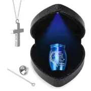 Mini Urns for Human Ashes Keepsake with Heart Box, Urn Necklace and Funnel, B...