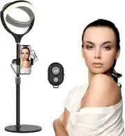 8" Selfie Ring Light with Stand & Cell Phone Holder LED Ringlight Black