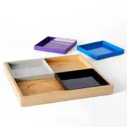 Target Lego X Collection 5 Pieces Nesting Appetizer Plates Blue, Grey, Purple