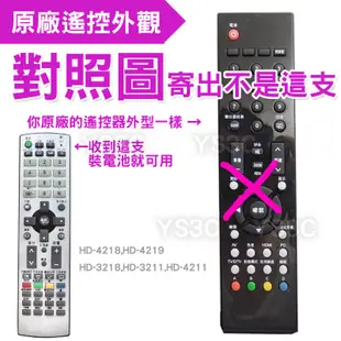 Esonic 億碩液晶電視遙控器 HD-4218 (專用款) 適用 HD-4219 HD-3218 HD-3211