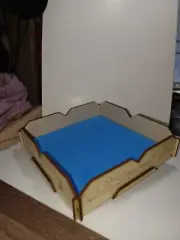 laser cut Sci-Fi dice rolling tray 6.25 x 6.25 baltic birch Blue bottom