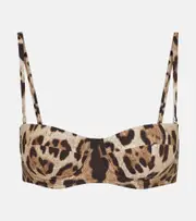 [Dolce & Gabbana] Dolce & Gabbana Leopard-print bikini top XL beige