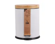 Eco Basics 5L Rubbish Bin/Trash Garbage Can Waste Container Storage Round White