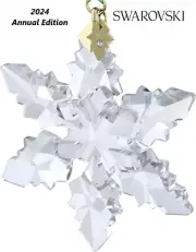 Swarovski Annual Edition 2024 Snowflake Ornament Clear Faceted Crystal New Gold