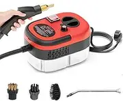 Handheld Steam Cleaner, 3BAR High Temperature Pressurized Steam Cleaner with 3 Brush Heads, 1200ML Water Tank, 15S Quick Heating, 2500W Steamer Cleaning Machine for Cleaning Grout Tile Kitchen red