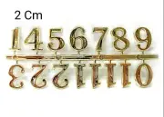 Gold Plastic Clock Gold Numbers Decoupage DIY Decorative Craft- Size 2cm