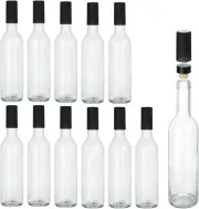 12 Oz Glass Bottles with Cork Lids Home Brewing Bottles Juicing Bottles