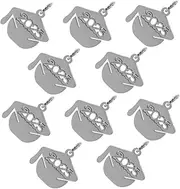 [ibasenice] Doctor Hat Pendant Metal Charms Jewelry Charms Pendant Graduation Keychain Charms Graduation Tassel Charms Years Pendant Charm Grad Cap Charm Silver Stainless Steel