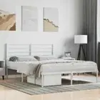 Double Size Metal Bed Frame Teen Guest Room Steel Mattress Base Platform White