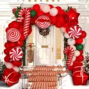 Christmas Decorations Balloon Arch Garland Kit Including Merry Christmas Banner, Santa Claus, Snowman, Christmas Tree, Stars