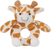 Apricot Lamb Baby Giraffe Soft Rattle Toy, Plush Stuffed Animal for Newborn Soft Hand Grip Shaker Over 0 Months (Giraffe, 4 Inches)