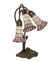 Meyda Tiffany 251690 Pond Lily 3 Light 16" Tall Gooseneck Table - MultiColor