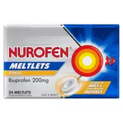 Nurofen Meltlets Ibuprofen Pain Relief Citrus 24 Tablets