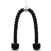 SQUATZ Triceps Heavy Duty Coated Nylon Rope Cable Attachment w/Carabiner