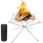 16.5/22 inch Portable Fire Pit Collapsing Steel Mesh Fireplace for Camping BBQ
