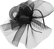 [CALLARON] Elegant Black Fascinator Headpiece for Women Mesh and Plume Hair Clip Timeless Accessory for Weddings and Parties Charming Decoration for Any Outfit Stylish Fascinator Headband
