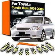 8Pcs LED Interior Dome Map Reading Trunk Light Bulb Kit, For Corolla Runx 2001 2002 2003 2004 2005 2006