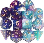DND Dice 7×3Sets, 21Picecs Cosmic Polyhedral DND Dice for RPG MTG Table Game Dice