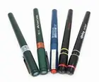 Lot of 5 isograph / technical drawing pens: Rotring - Faber Castell - Staedtler