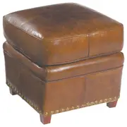 Newton Leather Ottoman Top Grain Cow Leather