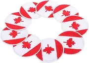 Didiseaon 12 Pack Canadian Flags Clothes Patches Large Spliced Sewn Applique National Flag Patches for Skirts Jeans DIY Embroidery Projects