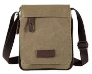 Vintage Canvas Messenger Cross body bag Shoulder bag Small S_green