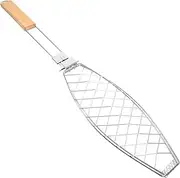 Barbecue Grill Basket Removable Fish Grilling Accessory Stainless Steel Mesh Rack for Bbq for Steaks Vegetables and Seafood Portable Design for Camping and Outdoor