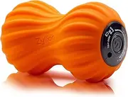 Zyllion Vibrating Peanut Massage Ball - Rechargeable Muscle Roller for Trigger Point Therapy, Deep Tissue Massage, Myofascial Release and Sports Recovery (Orange)
