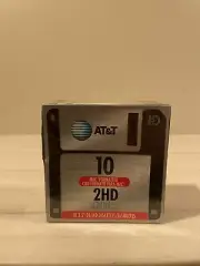 AT&T IBM Formatted DS/HD 3.5" Diskettes 10 Count Floppy Disk - New, Sealed!