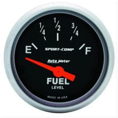 Autometer Sport-Comp 2-1/16in Fuel Level Gauge 0-30 Ohm Short Sweep Electric ...