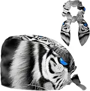 [YTYVAGT] Scrub Caps Women,Scrub Hats Suitable for Women,Blue Eyes White Tiger