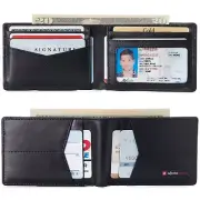 Alpine Swiss Mens Slimfold Wallet RFID Blocking Genuine Leather Thin Bifold FPW