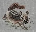 CHIPMUNK Animal Squirrel Needlepoint Tramme Kit w/Petit Point 8" x 7 1/4" 2800