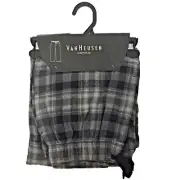 Van Heusen Sleepwear Men's Black/Grey Plaid Flannel Pajama Pants Choose Size