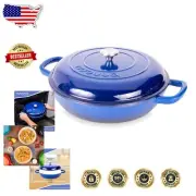 Enamelled 5-Quart Cast Iron Casserole with Lid - Versatile Cooking Pot