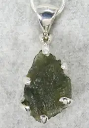MOLDAVITE PENDANT $199 Tektite 925 Sterling Jewelry STARBORN CREATIONS M199-P15
