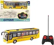 RC Truck Remote Control Bus, High Simulation All Directions Driving Rechargeable RC School Bus, for Children (Yellow)