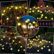 4/8 PCS Solar Lights Outdoor Christmas, Firefly Garden Warm White Lights Solar