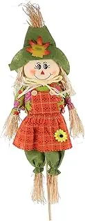 Toddmomy 1pc Halloween Scarecrow Standing Scarecrow Decor Scarecrow Ornament Photography Prop(55CM, Clothes Styles are Random)